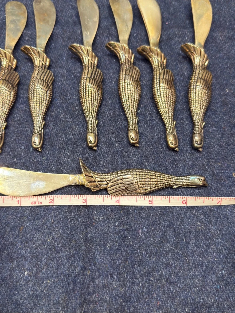 Tancraft Brass Tone Pheasant (bird)Butter Knife - Vintage Inspired